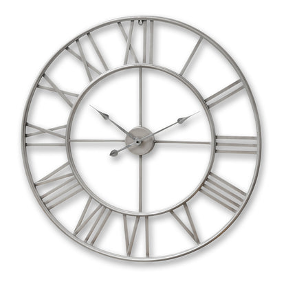 Large Silver Skeleton Wall Clock - Luxe Home Comforts