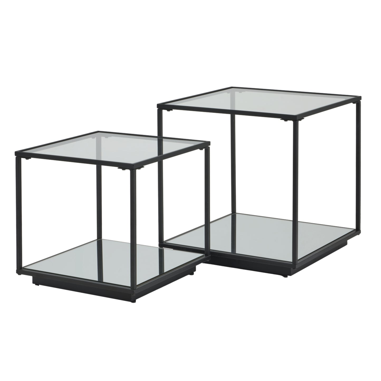 Lennox Black Framed Set Of 2 Side Tables - Luxe Home Comforts