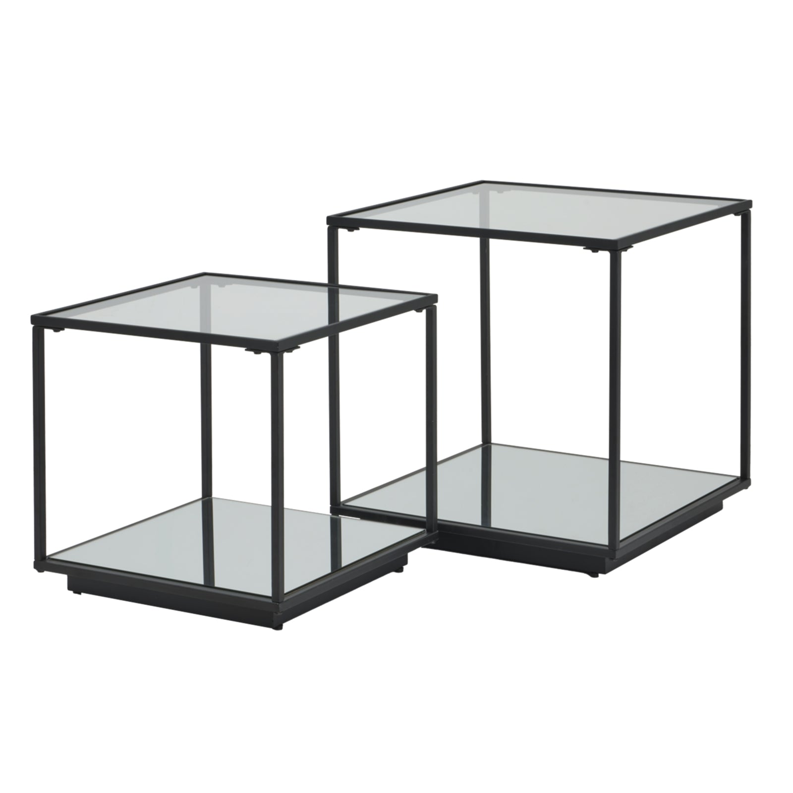 Lennox Black Framed Set Of 2 Side Tables - Luxe Home Comforts