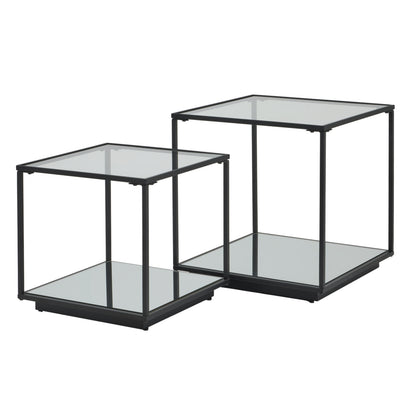 Lennox Black Framed Set Of 2 Side Tables - Luxe Home Comforts
