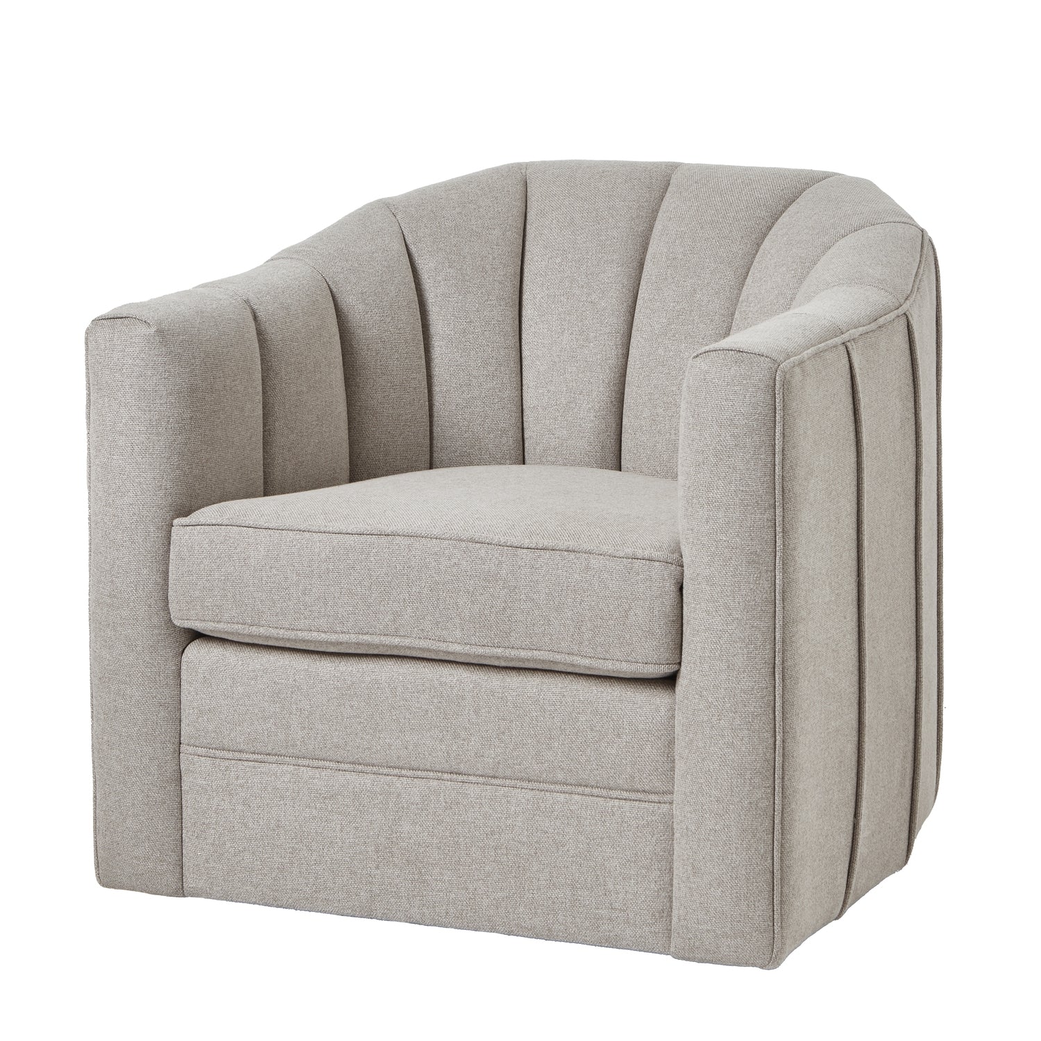 Lily Swivel Chair In Oatmeal Twill - Luxe Home Comforts