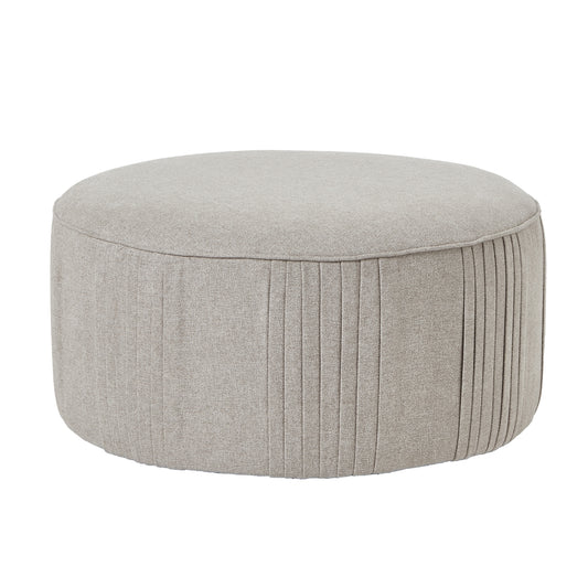 Lily Swivel Ottoman In Oatmeal Twill - Luxe Home Comforts