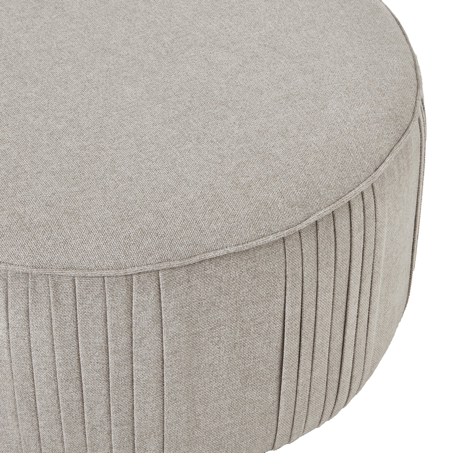 Lily Swivel Ottoman In Oatmeal Twill - Luxe Home Comforts