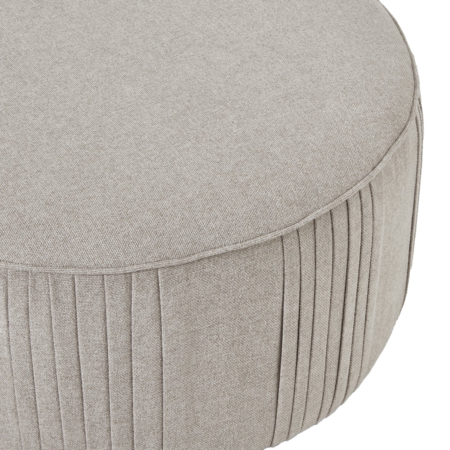 Lily Swivel Ottoman In Oatmeal Twill - Luxe Home Comforts