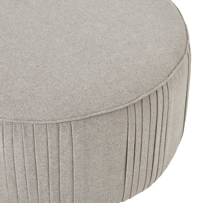 Lily Swivel Ottoman In Oatmeal Twill - Luxe Home Comforts