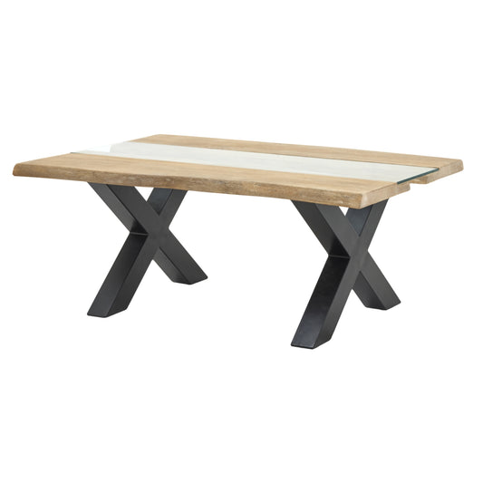 Live Edge Collection Light Acacia River Coffee Table - Luxe Home Comforts