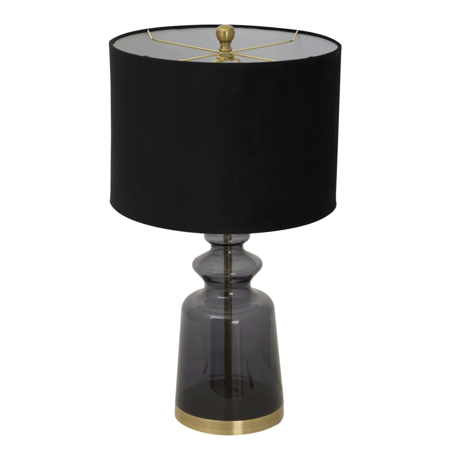 Luxton Glass Urn Lamp With Black Velvet Shade - Luxe Home Comforts
