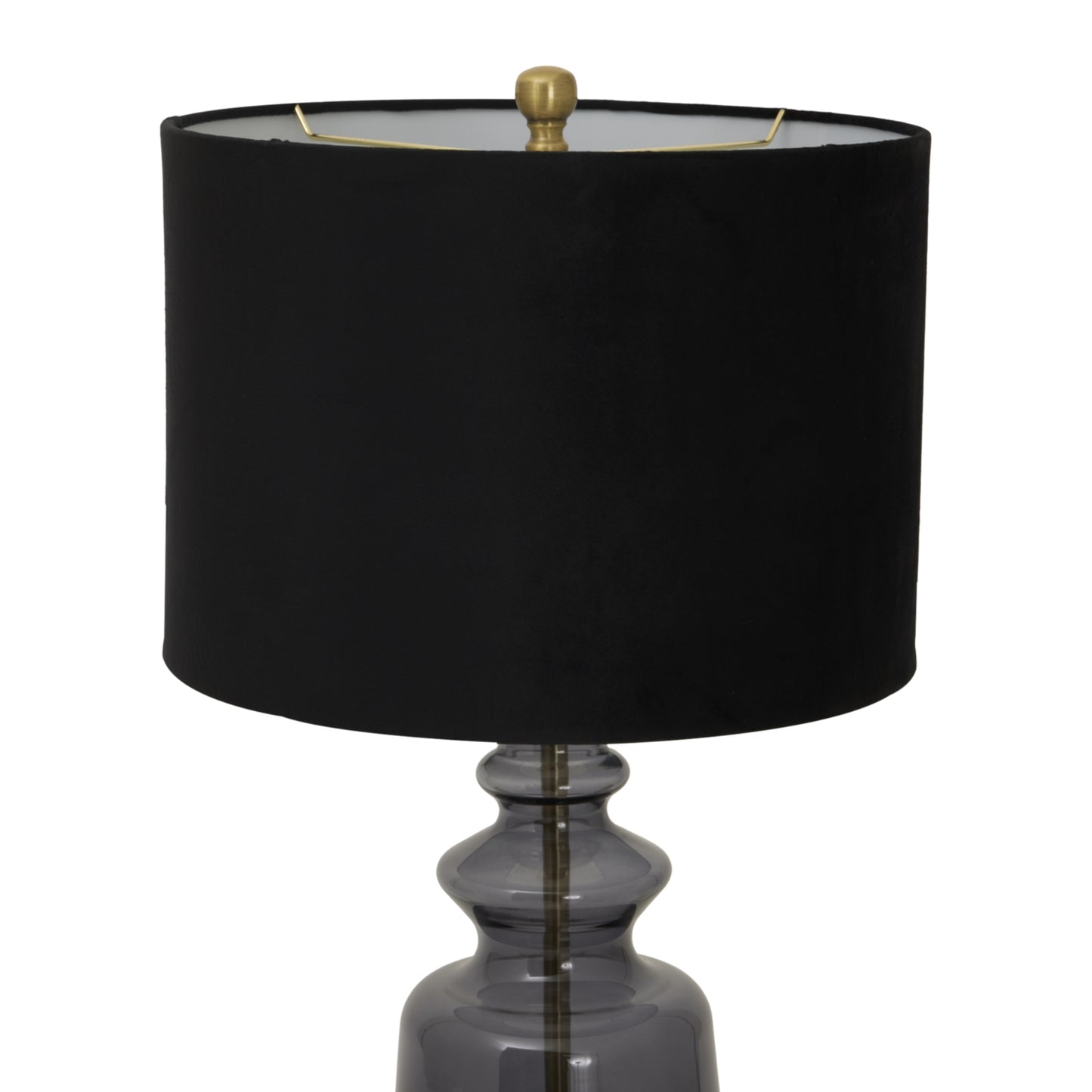 Luxton Glass Urn Lamp With Black Velvet Shade - Luxe Home Comforts