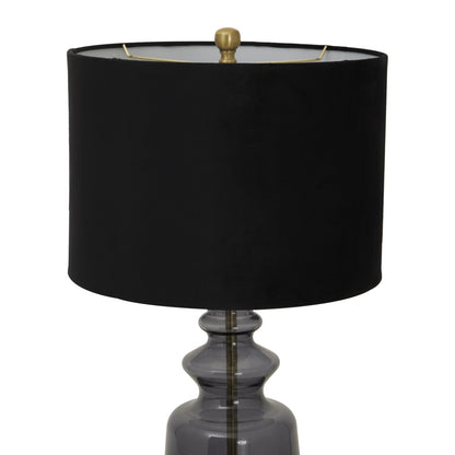 Luxton Glass Urn Lamp With Black Velvet Shade - Luxe Home Comforts