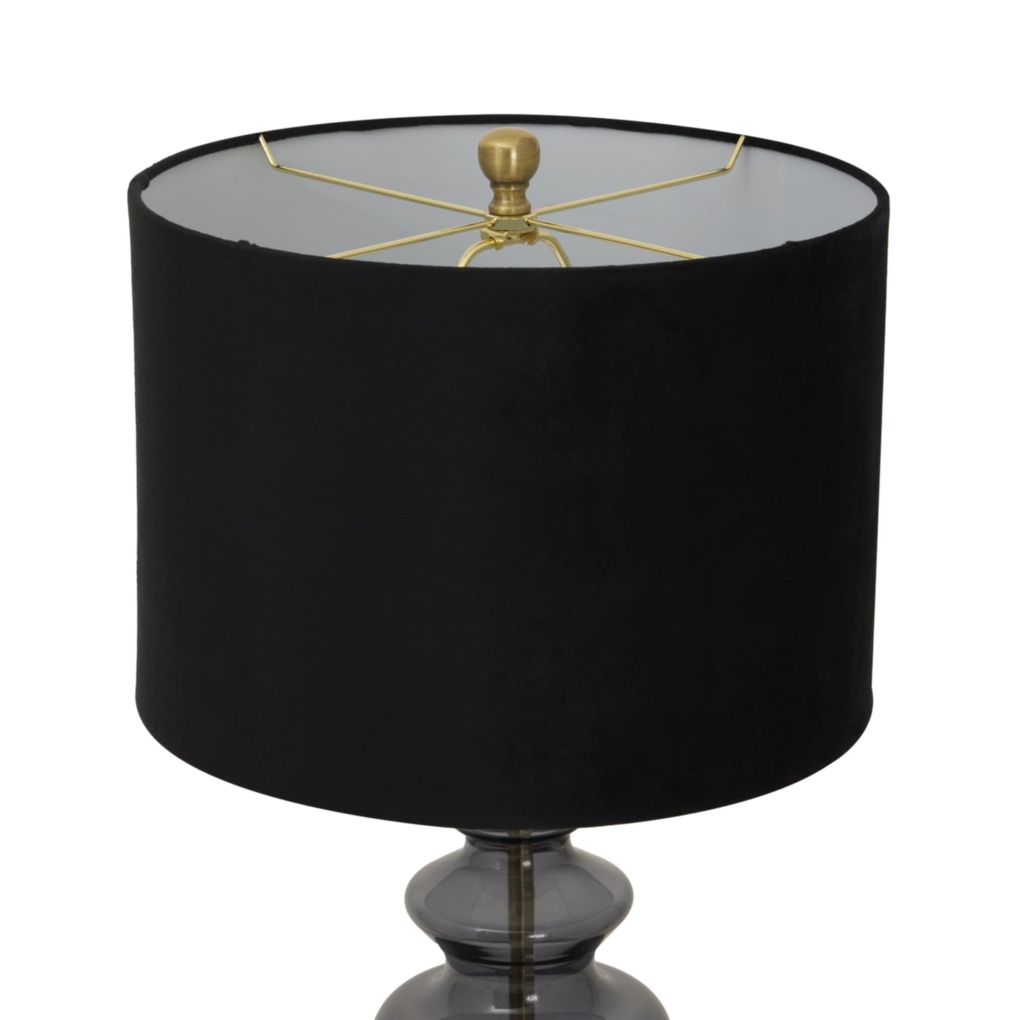 Luxton Glass Urn Lamp With Black Velvet Shade - Luxe Home Comforts
