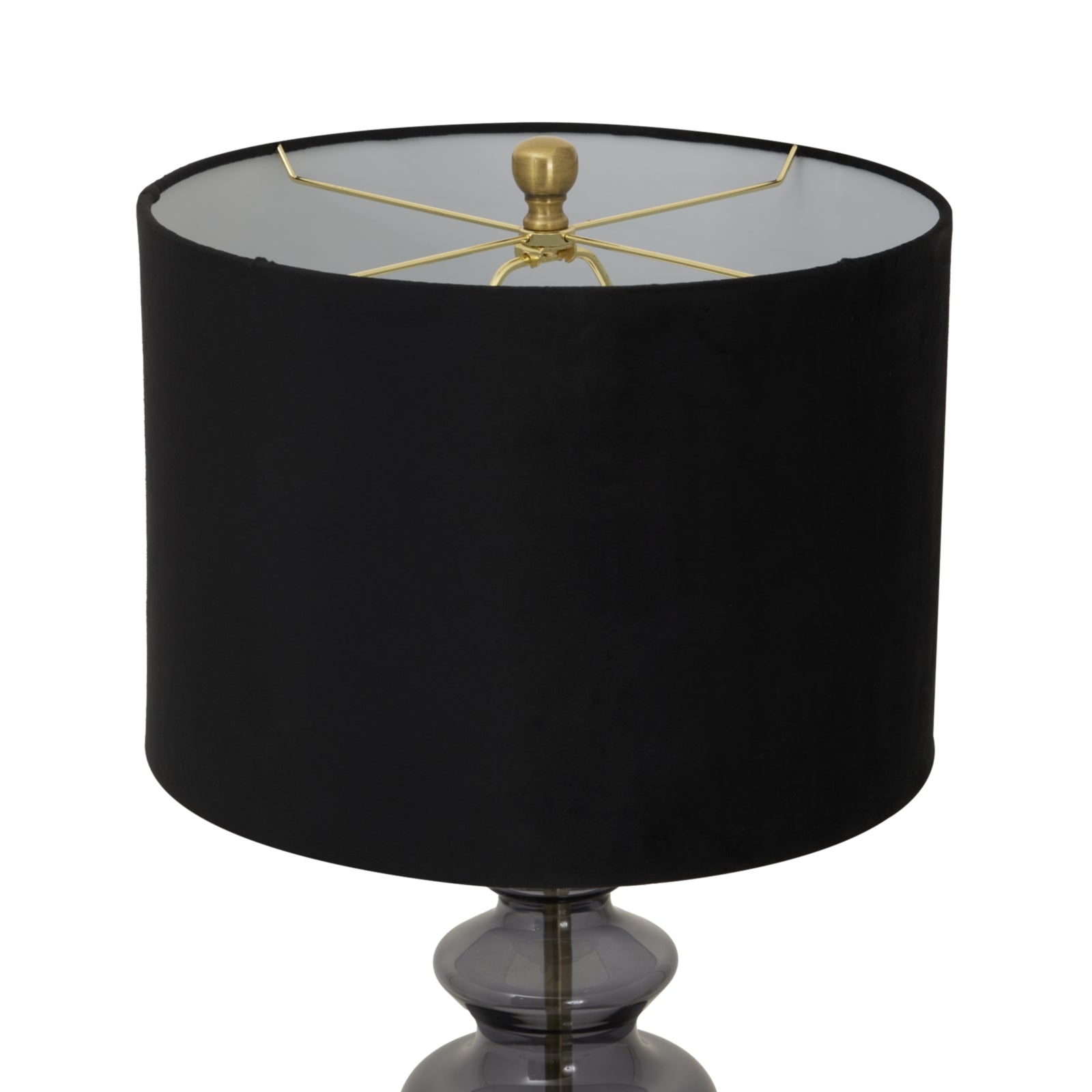 Luxton Glass Urn Lamp With Black Velvet Shade - Luxe Home Comforts