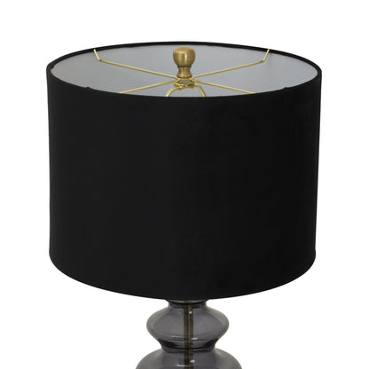 Luxton Glass Urn Lamp With Black Velvet Shade - Luxe Home Comforts