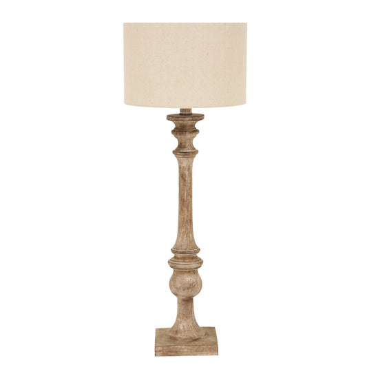 Pallido Candlestick Table Lamp With Linen Shade - Luxe Home Comforts