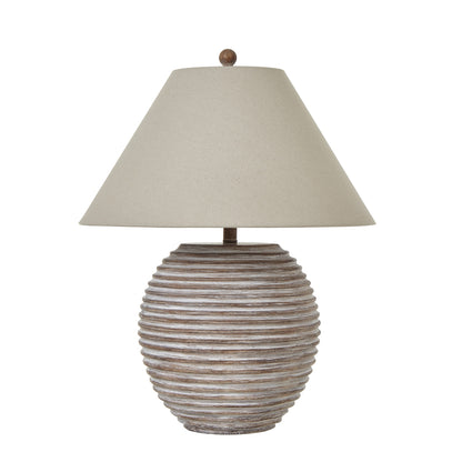 Saturn Table Lamp With Linen Shade - Luxe Home Comforts