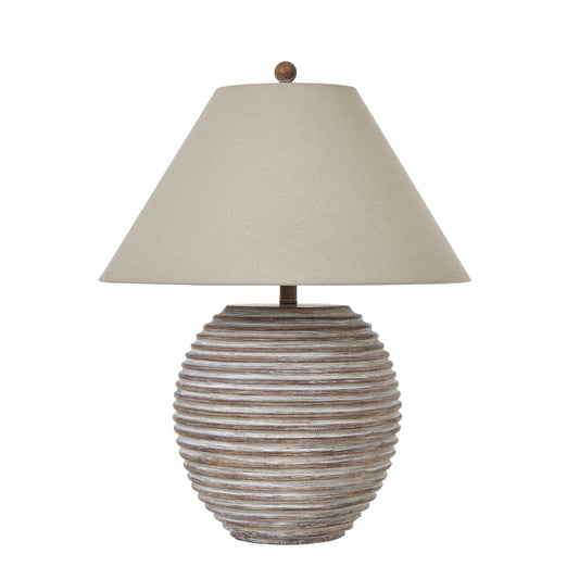 Saturn Table Lamp With Linen Shade - Luxe Home Comforts