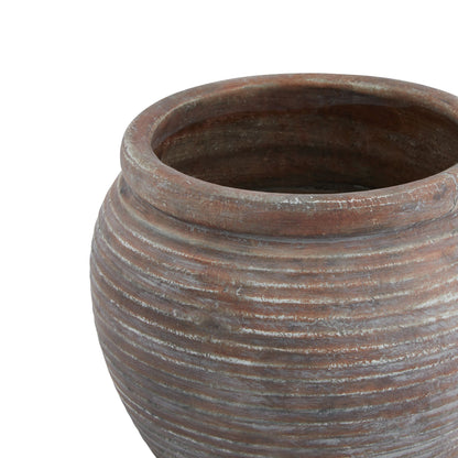Siena Brown Diameter Rimmed Plant Pot - Luxe Home Comforts