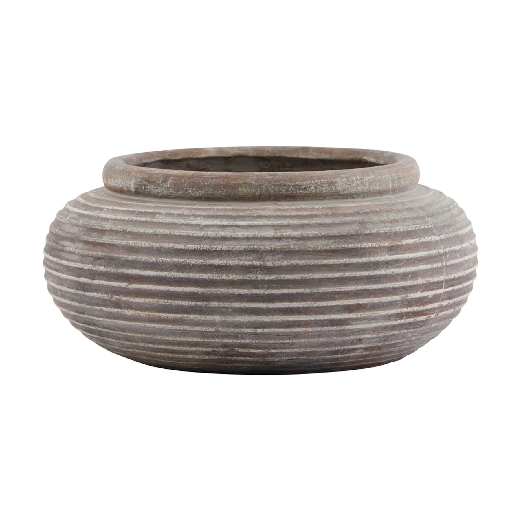 Siena Brown Round Ribbed Planter - Luxe Home Comforts