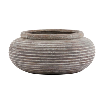 Siena Brown Round Ribbed Planter - Luxe Home Comforts
