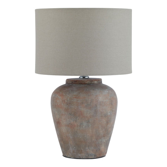 Siena Brown Table Lamp With Linen Shade - Luxe Home Comforts