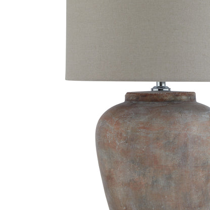 Siena Brown Table Lamp With Linen Shade - Luxe Home Comforts