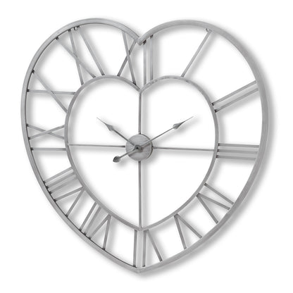Silver Heart Skeleton Wall Clock - Luxe Home Comforts