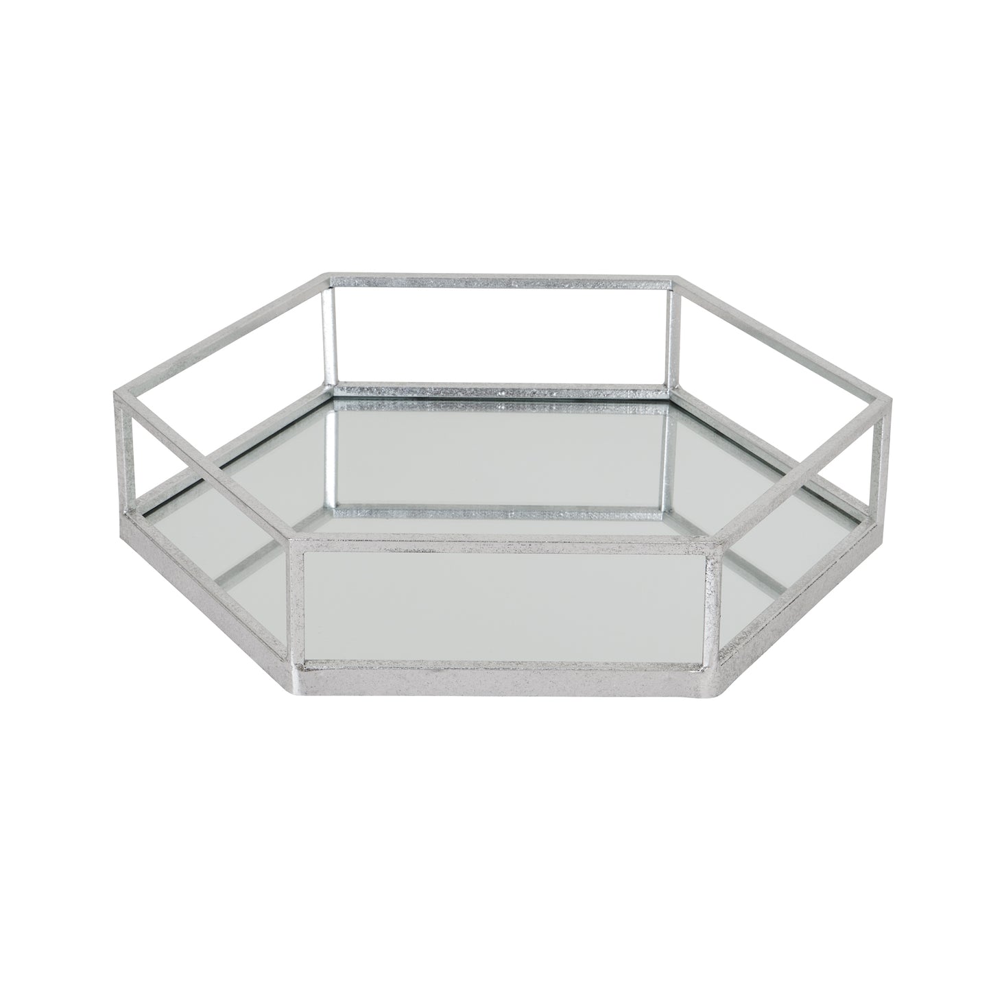Silver Hexagon Set Of Two Trays - Luxe Home Comforts