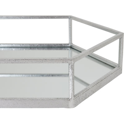 Silver Hexagon Set Of Two Trays - Luxe Home Comforts