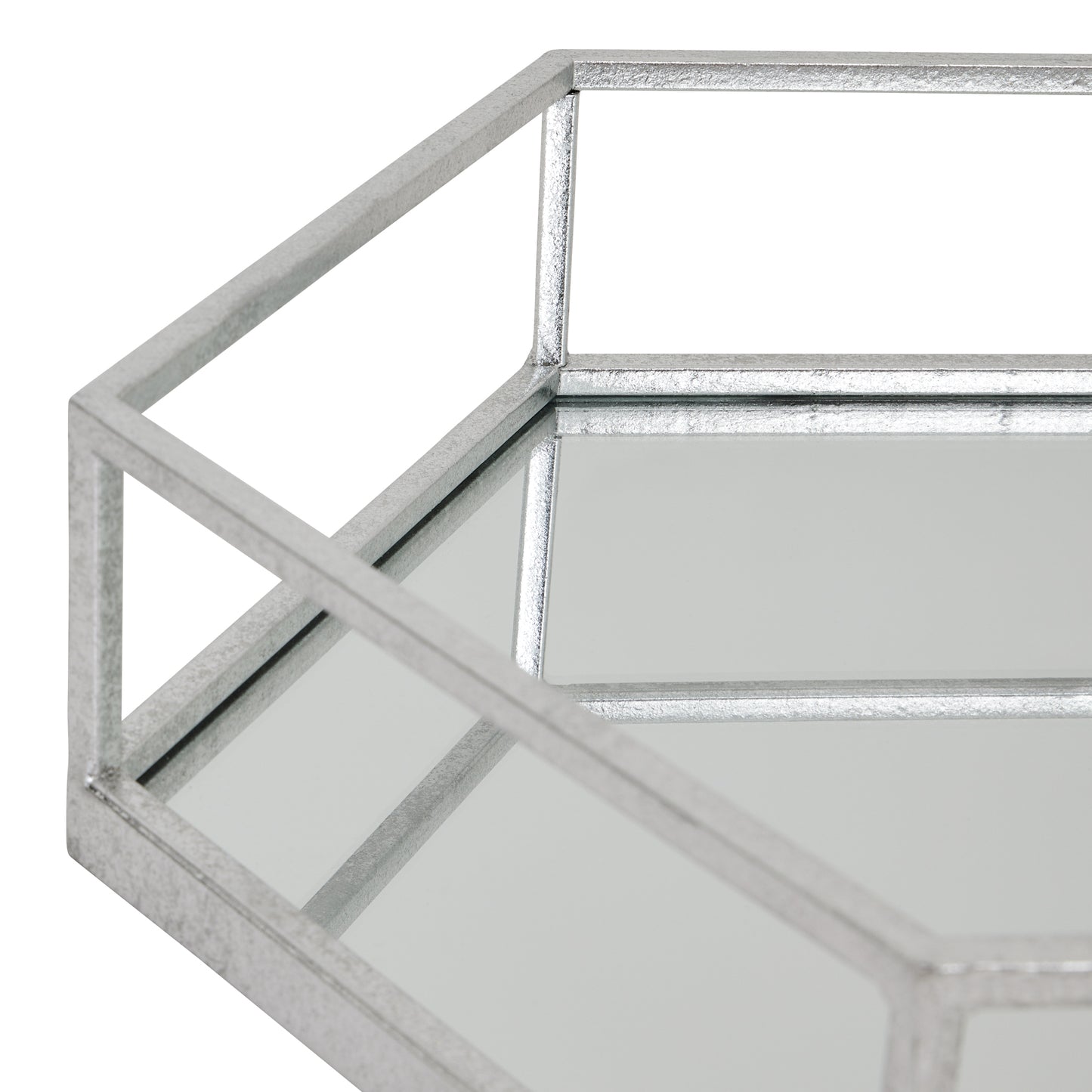 Silver Hexagon Set Of Two Trays - Luxe Home Comforts