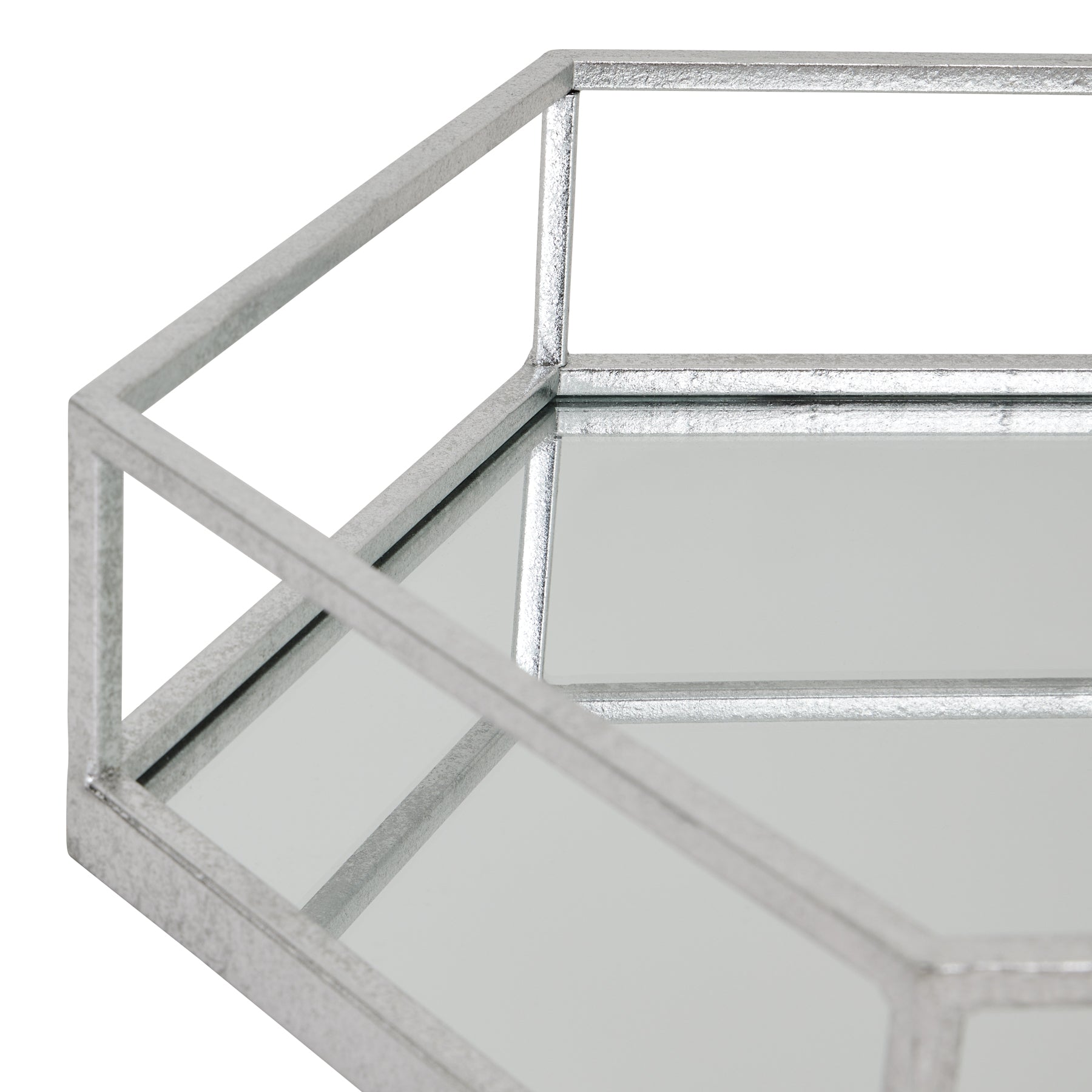 Silver Hexagon Set Of Two Trays - Luxe Home Comforts