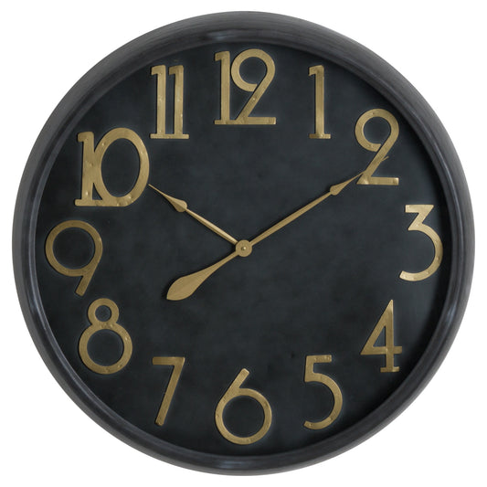 Soho Brass And Black Large Clock - Luxe Home Comforts