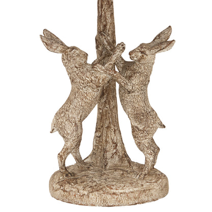 Stonewashed Marching Hares Lamp With Linen Shade - Luxe Home Comforts