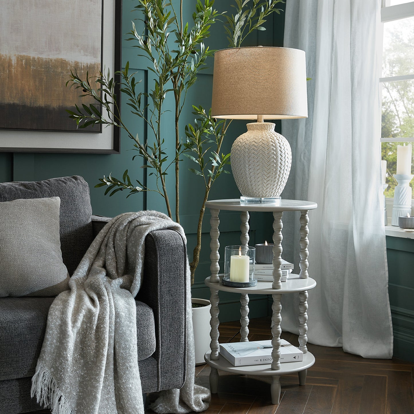 The Camden Collection Tall Round Side Table - Luxe Home Comforts