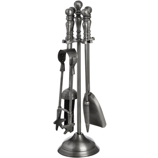 Traditional Companion Set In Antique Pewter - Luxe Home Comforts