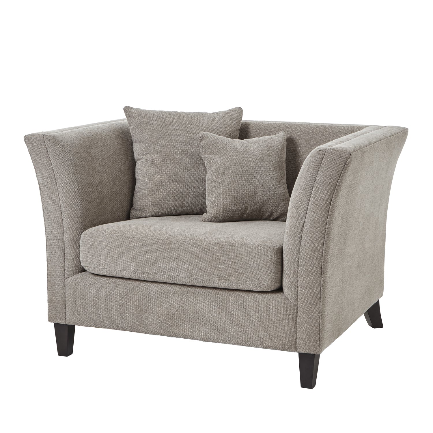 Vesper Taupe Cushion Back Snuggle Chair - Luxe Home Comforts