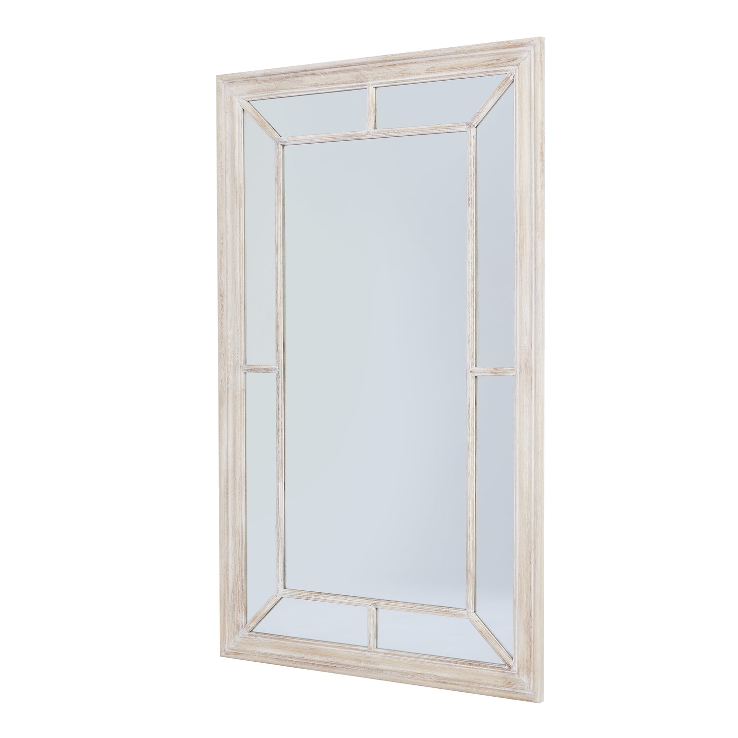 Washed Wood Framed Window Mirror - Luxe Home Comforts