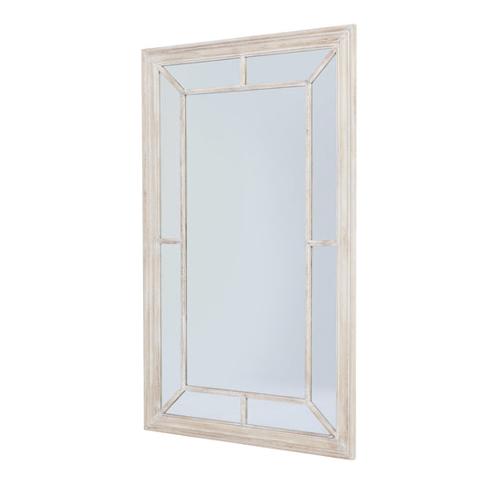 Washed Wood Framed Window Mirror - Luxe Home Comforts