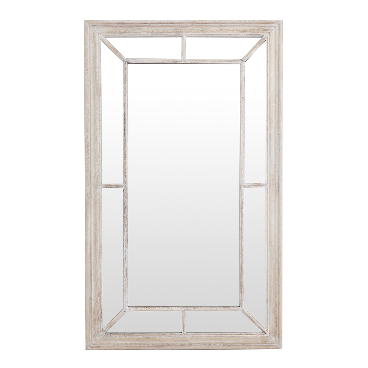 Washed Wood Framed Window Mirror - Luxe Home Comforts
