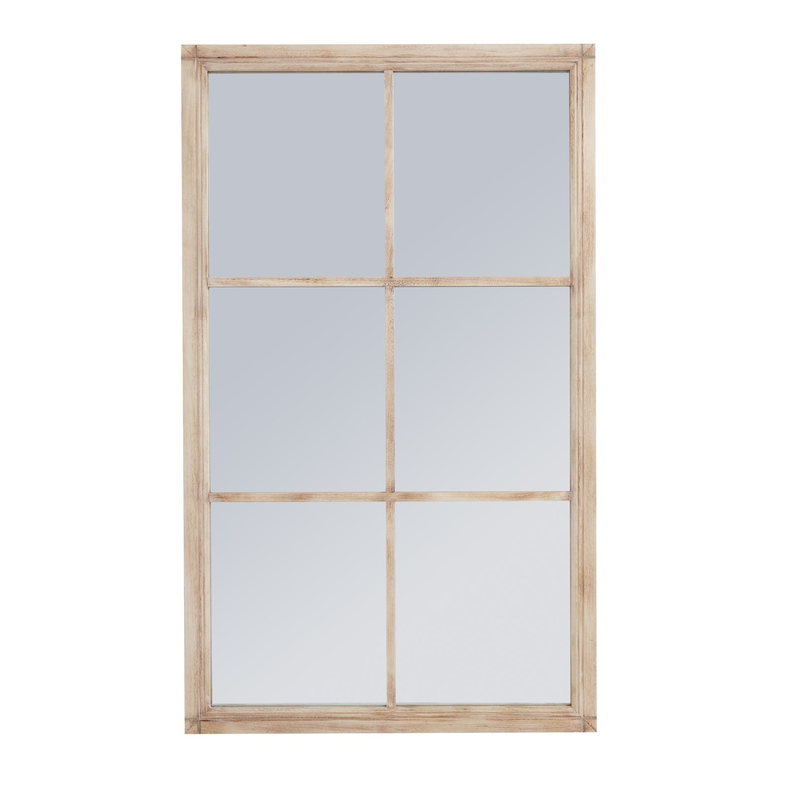 Washed Wood Large Window Mirror - Luxe Home Comforts