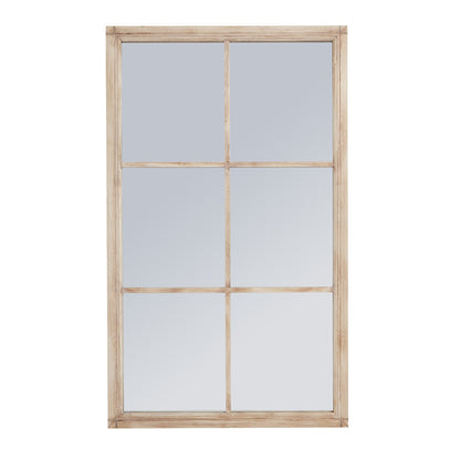 Washed Wood Large Window Mirror - Luxe Home Comforts
