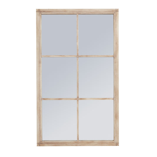 Washed Wood Large Window Mirror - Luxe Home Comforts
