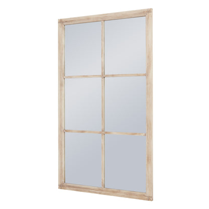 Washed Wood Large Window Mirror - Luxe Home Comforts