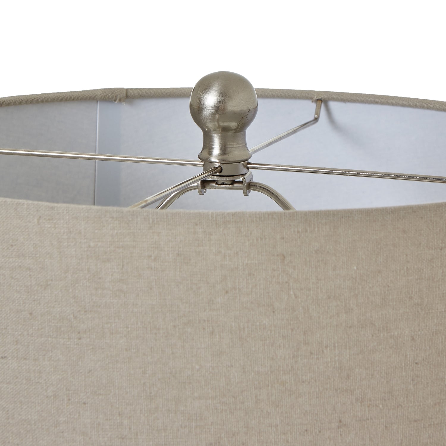 White Beaded Ceramic Lamp With Linen Shade - Luxe Home Comforts