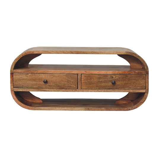 2 Drawer Curved Edge Media Unit - Luxe Home Comforts