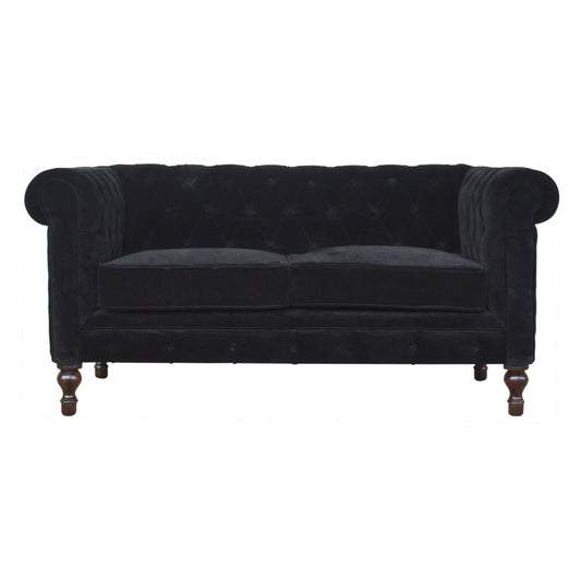 Black Velvet Chesterfield Sofa - Luxe Home Comforts