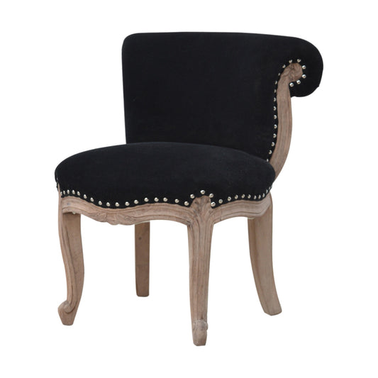 Black Velvet Studded Chair - Luxe Home Comforts