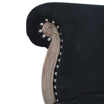 Black Velvet Studded Chair - Luxe Home Comforts