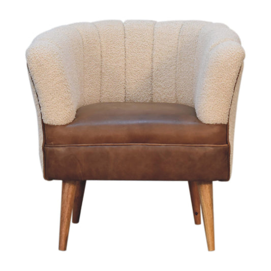 Boucle Cream Buffalo Armchair - Luxe Home Comforts