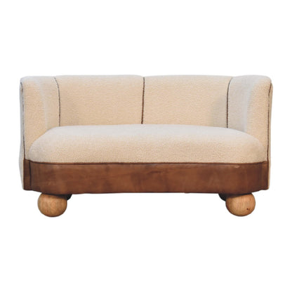 Boucle Cream Buffalo Small Sofa - Luxe Home Comforts