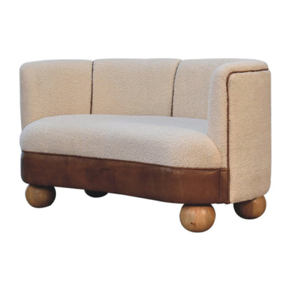 Boucle Cream Buffalo Small Sofa - Luxe Home Comforts