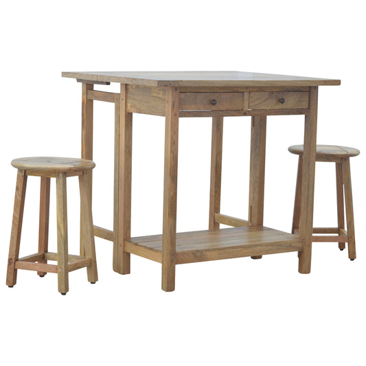 Breakfast Table With 2 Stools - Luxe Home Comforts